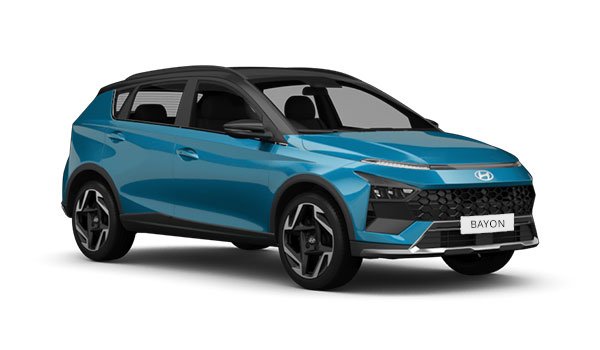 zu sehen ist ein blauer Hyundai BAYON