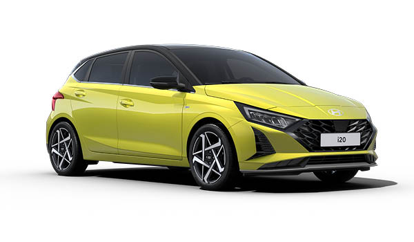 zu sehen ist ein gelber Hyundai i20