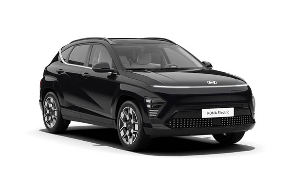 zu sehen ist ein schwarzer Hyundai KONA Elektro