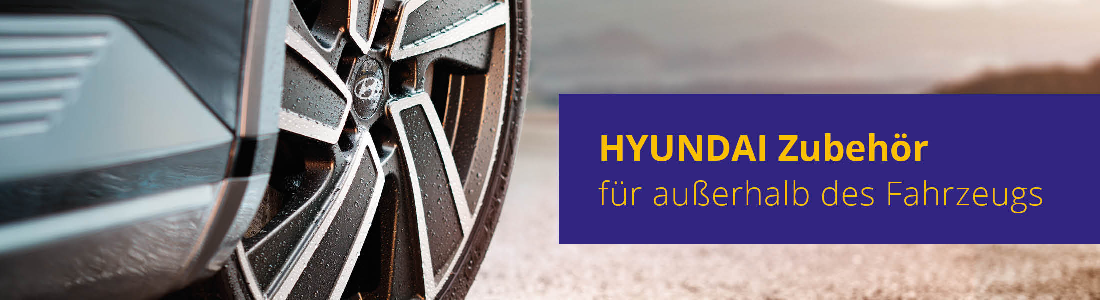 zu sehen ist ein Hyundai Reifen. Auf dem Bild steht: Hyundai Zubehör für außerhalb des Fahrzeugs