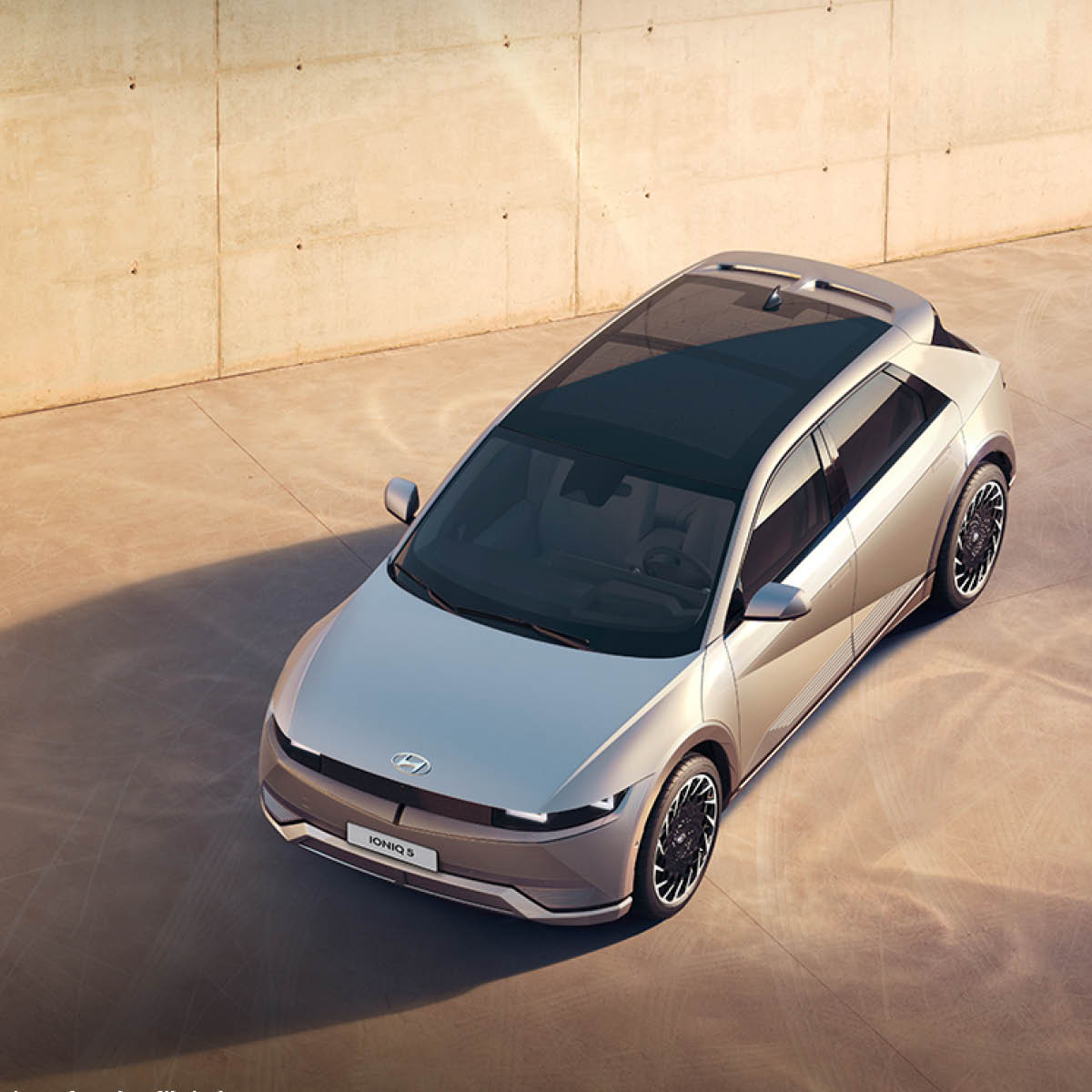 zu sehen ist der Ioniq5 von oben