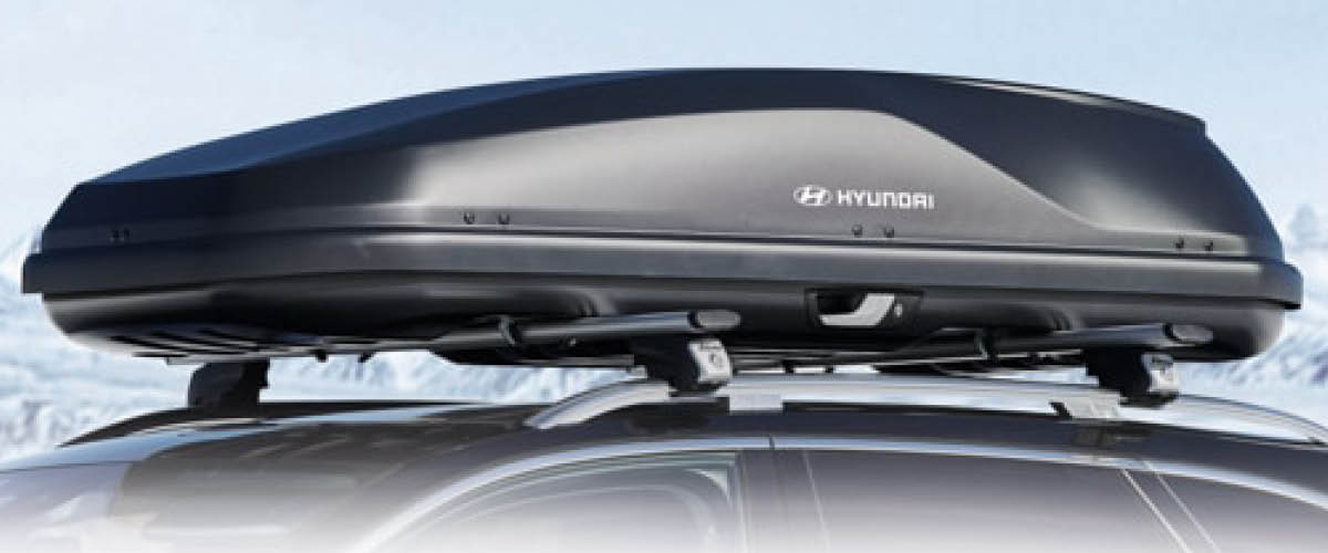 zu sehen ist eine Hyundai Dachbox auf einem Auto
